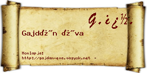 Gajdán Éva névjegykártya